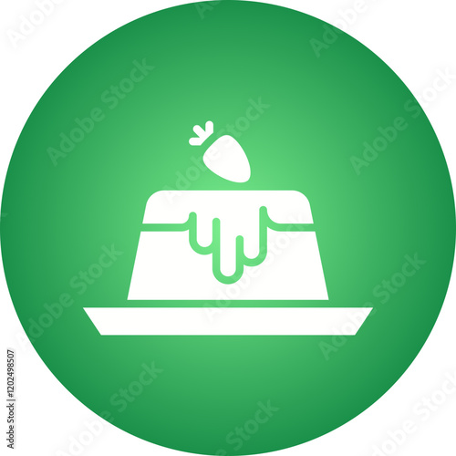 Panna Cotta icon single vector illustration