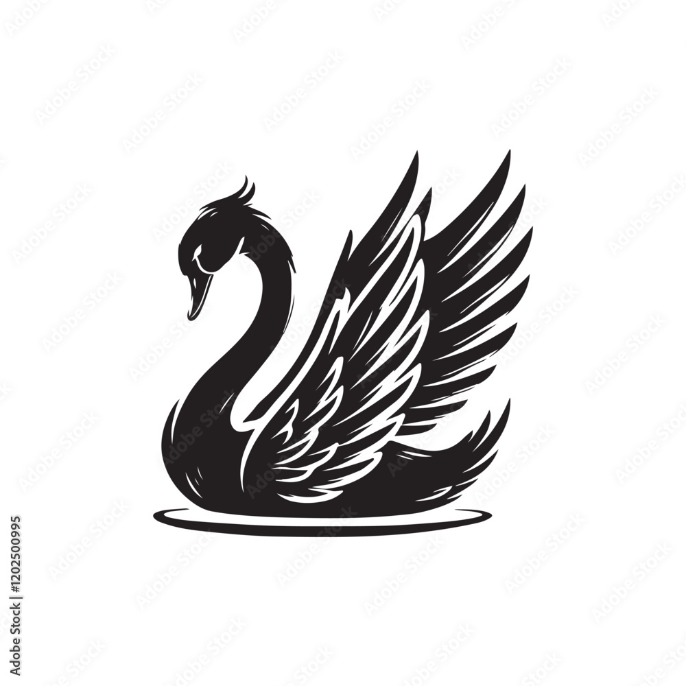 Fototapeta premium vector black swan