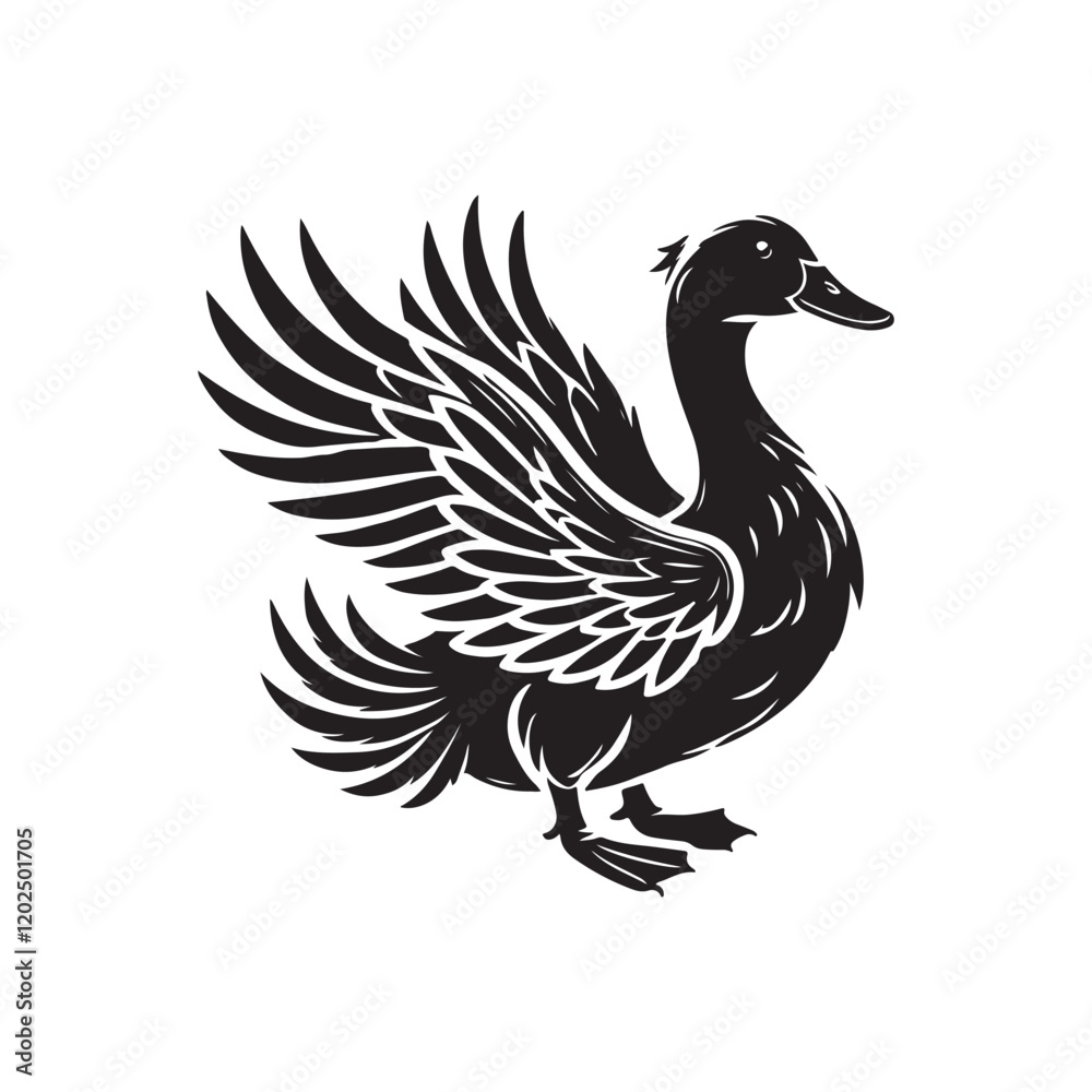 Obraz premium Duck on whitebackground