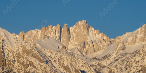 California, Alabama Hills. Winter view of Mount Whitney