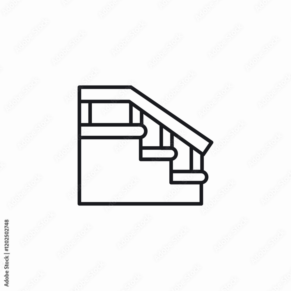 fenced staircase icon sign vector fenced staircase icon sign vector