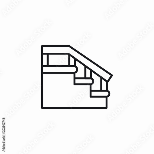 fenced staircase icon sign vector