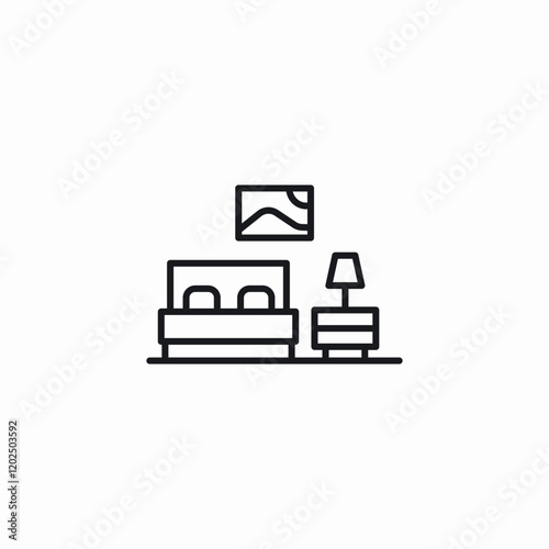 living room miniature icon sign vector