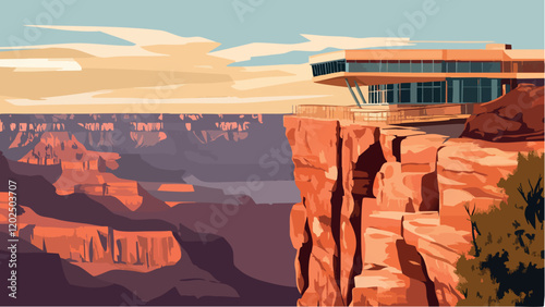 A Breathtaking View from the Grand Canyon Skywalk .eps