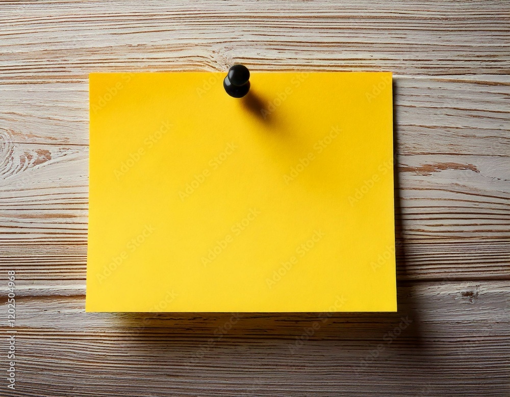 yellow sticky note on wooden wall