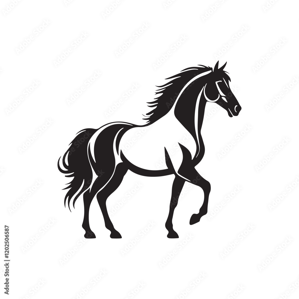 Elegant horse logo silhouette vector line art logo design Elegant horse logo silhouette vector line art logo design