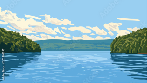A Serene View of the Finger Lakes, New York.eps