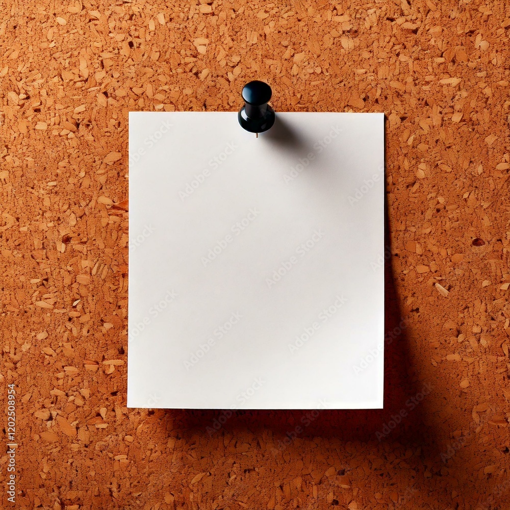 blank white note paper on cork board