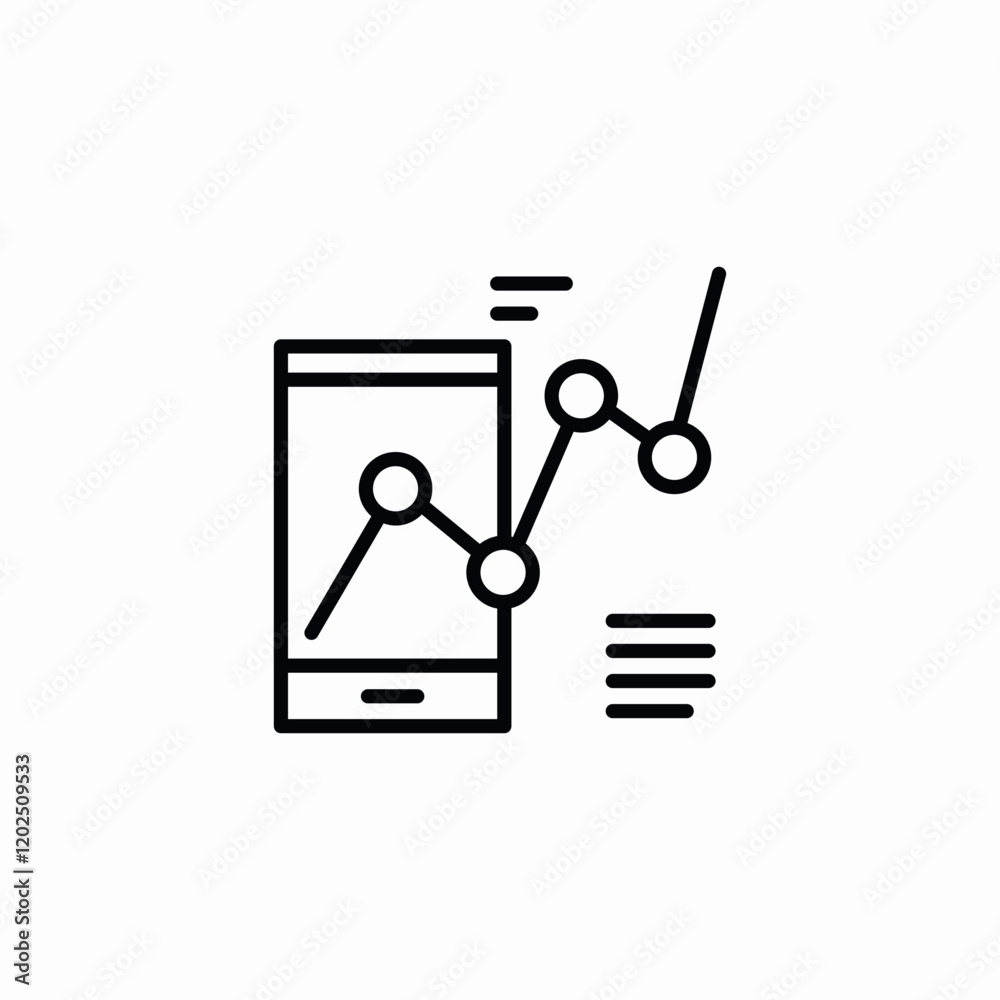 mobile device statistics icon sign vector mobile device statistics icon sign vector