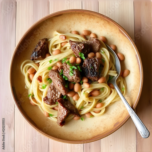 Kesme Mosh Noodles with Lamb and Mung Beans (Kazakhstan Cuisine) photo