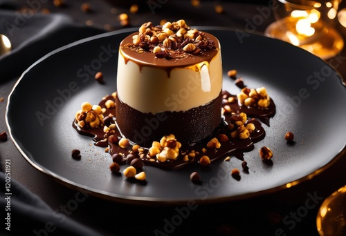 indulgent melted chocolate luxurious textures divinely decadent presentation ideal sweet lovers, creamy, rich, smooth, dessert, gourmet, truffle, velvety