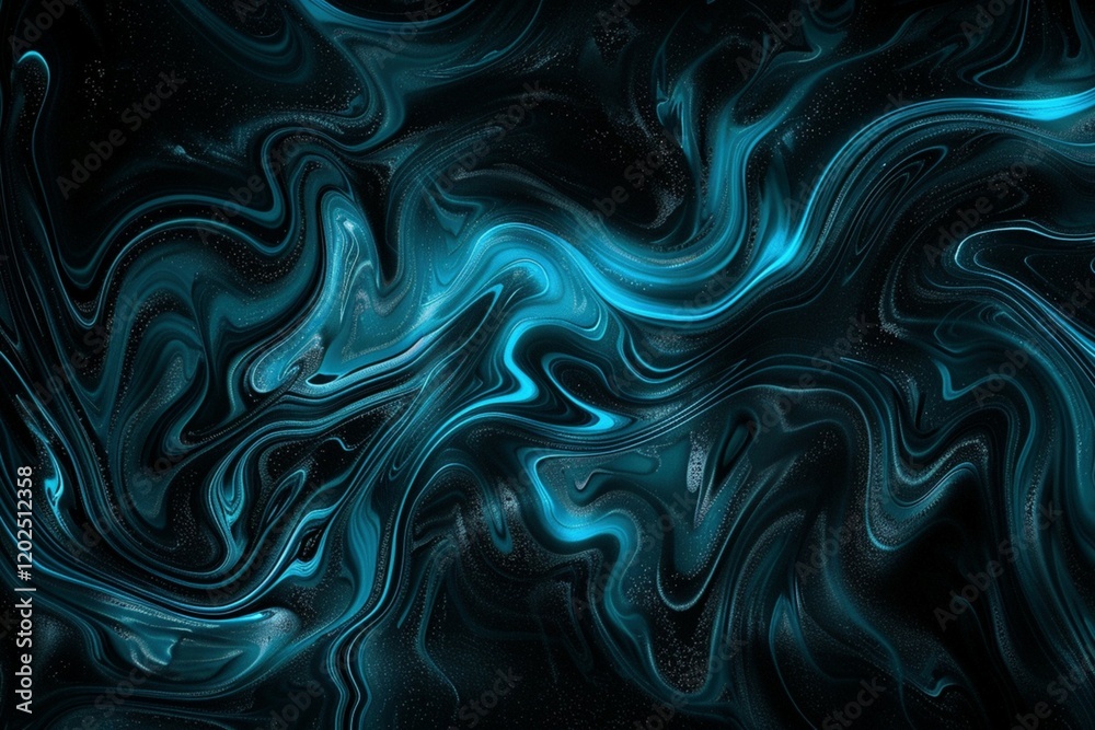 Obraz premium Abstract swirling blue textures forming dynamic waves and patterns, symbolizing fluidity, elegance, and visual harmony.