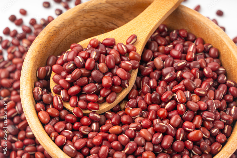 Red adzuki beans texture background, raw aduki bean pattern, Vigna angularis legume seeds Red adzuki beans texture background, raw aduki bean pattern, Vigna angularis legume seeds