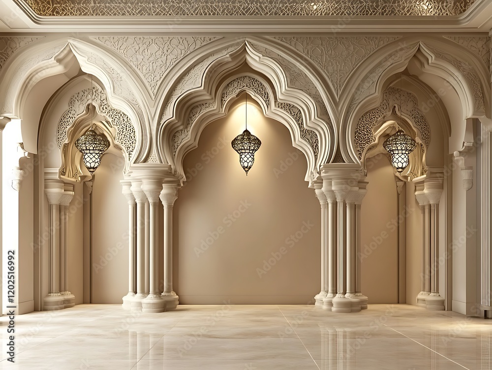 Fototapeta premium Elegant Islamic Architecture Interior Design