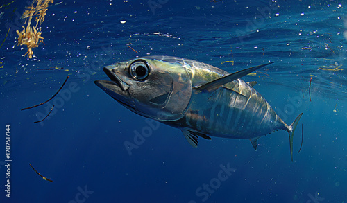 Blackfin Tuna swimming in the ocean