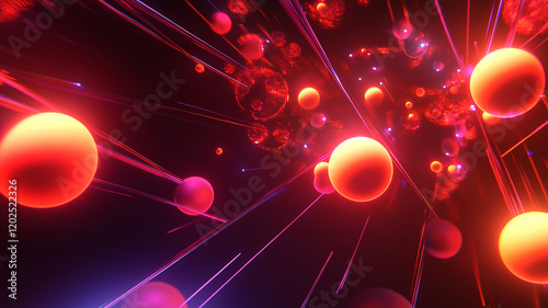 Glowing Orbs Interconnected by Light Beams