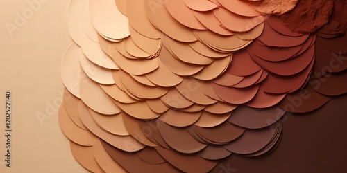 Abstract arrangement of diverse skin tone swatches photo