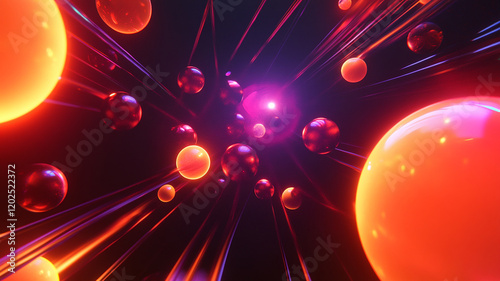 Glowing Orbs Interconnected by Light Beams