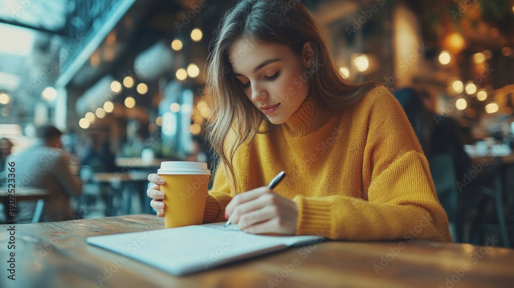 A person writing notes in a planner with a coffee nearby, modern setting, blurred background, and empty caption space, symbolizing organization, focus, and productivity amidst daily chaos
A person writing notes in a planner with a coffee nearby, modern setting, blurred background, and empty caption space, symbolizing organization, focus, and productivity amidst daily chaos