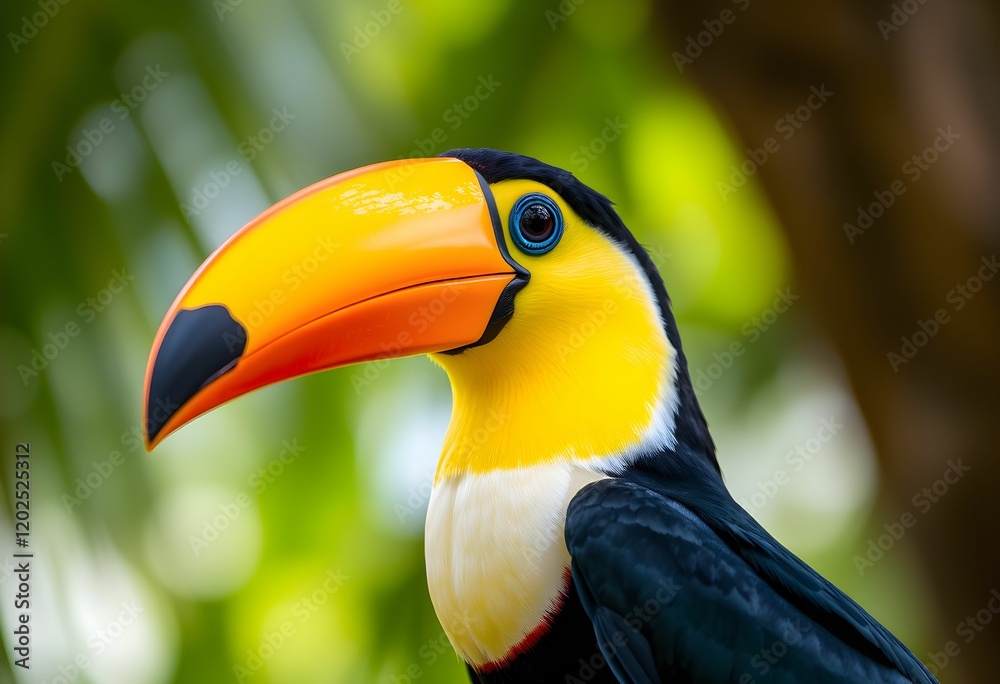 Fototapeta premium toucan on a green background