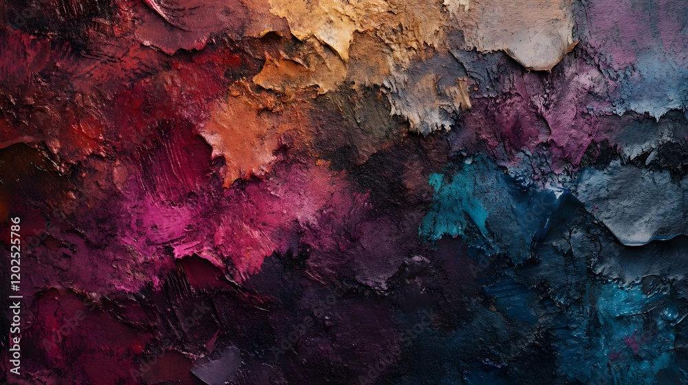 Abstract Impasto Painting Texture Deep Hues Abstract Impasto Painting Texture Deep Hues