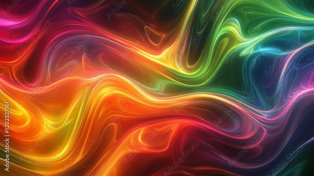 custom made wallpaper toronto digitalFuturistic Chromatic Wave Texture with Glowing Neon Colors