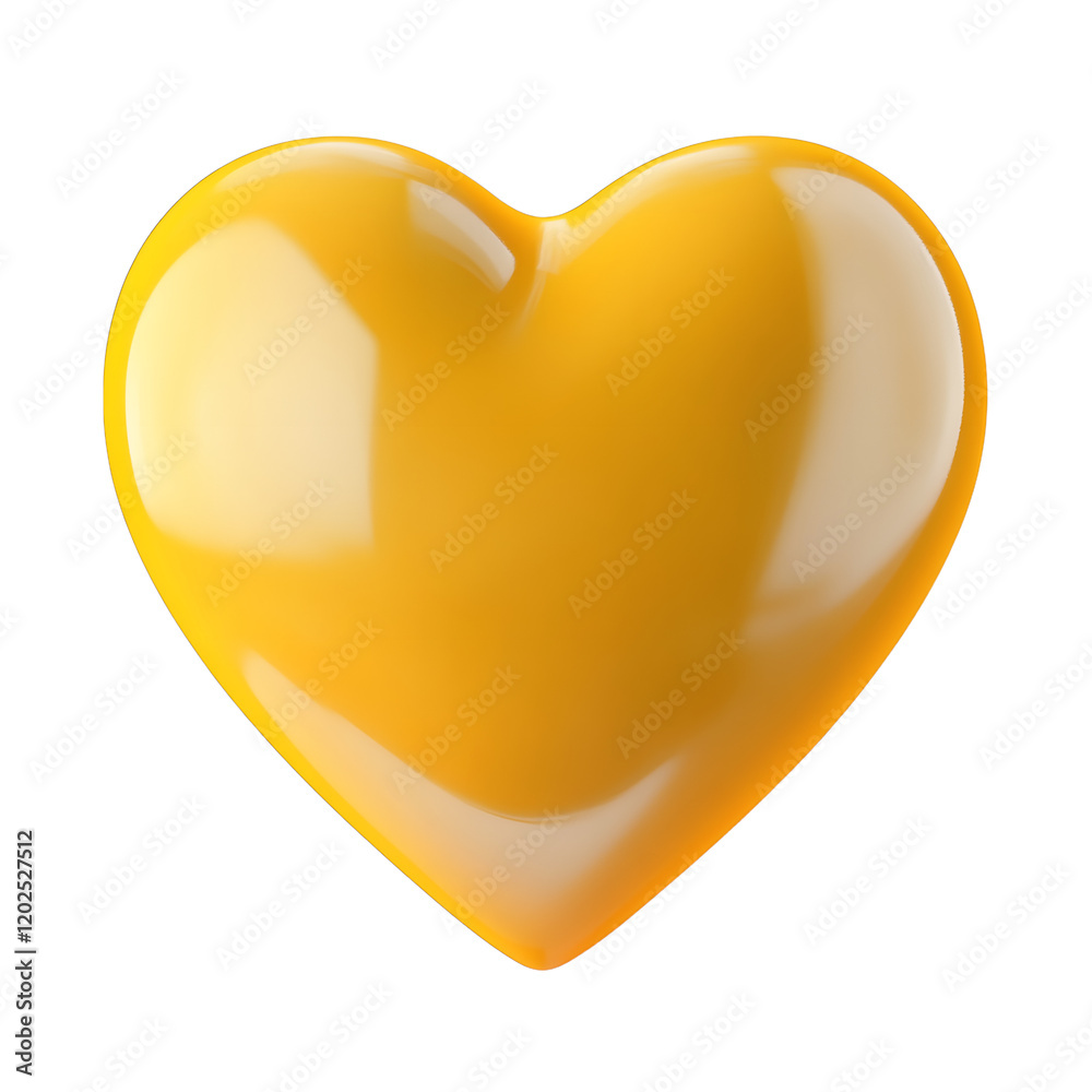 yellow heart 3d render icon isolated on transparent background cutout yellow heart 3d render icon isolated on transparent background cutout