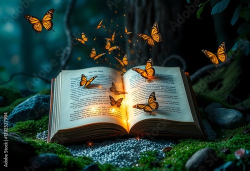 magic book on a tree