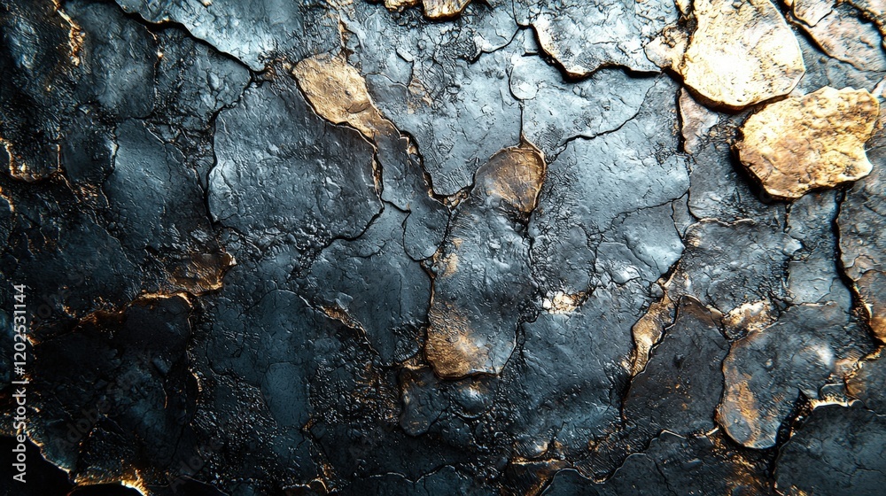 Dark textured surface with gold cracks. Ideal for backgrounds, wallpapers, or adding a touch of luxury to designs. Dark textured surface with gold cracks. Ideal for backgrounds, wallpapers, or adding a touch of luxury to designs.