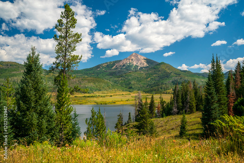 USA, Colorado. Steamboat Lake and Hahns Peak.