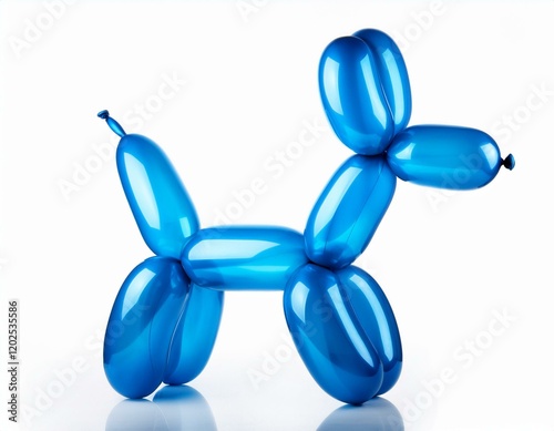 Bright party balloon dog figure isolated on the white background