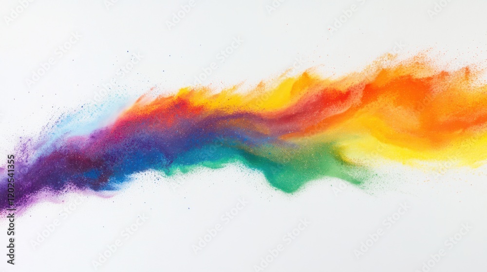 Vibrant color powder burst on white background Vibrant color powder burst on white background