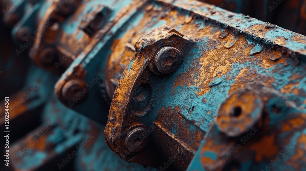 Rusted machine parts close-up, industrial background, possible use for machinery theme Rusted machine parts close-up, industrial background, possible use for machinery theme