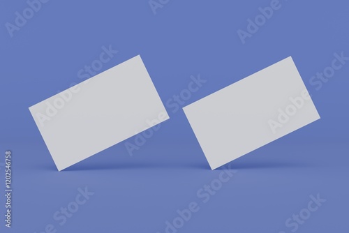 Bussiness card mockup.Bussiness cards on colorful clean background. Template. - 3d render - Illustration