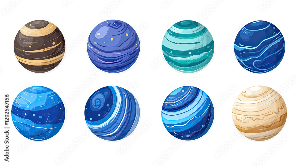 Fototapeta premium Neptune Planet Art on Transparent Backgrounds Generative AI