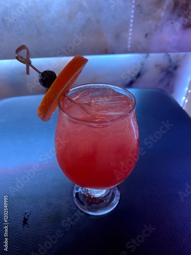 Craft Cocktail in a dim bar