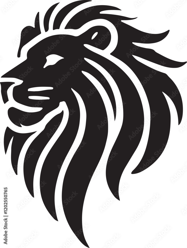 Obraz premium Lion icon silhouette vector with white background