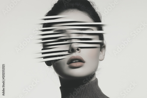 Abstract Portrait with Sliced Effect