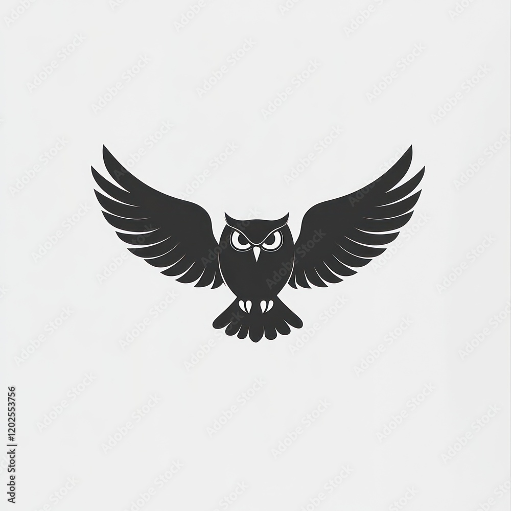 Obraz premium Majestic owl in flight, white background, design element