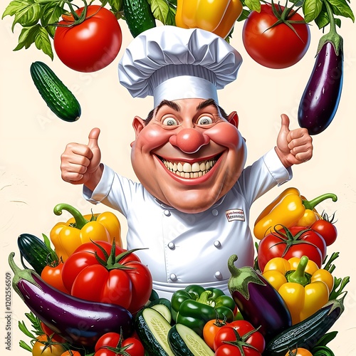 funny chef picture giving thumbs up