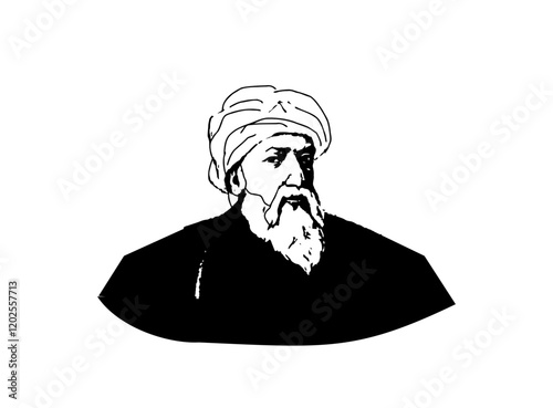 Mimar Sinan Portrait Sketch photo