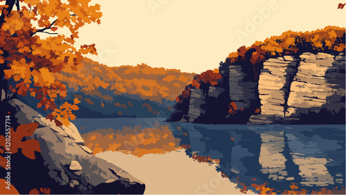 Ozarks Cliffs at Sunset