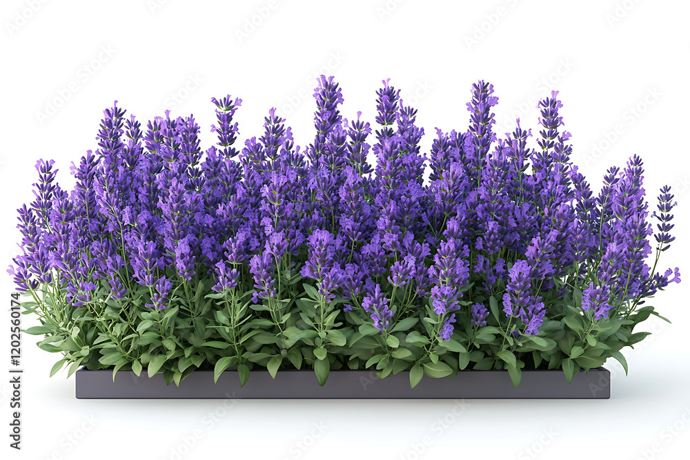 Fototapeta premium Vibrant bouquet of purple lavender flowers isolated on a white background