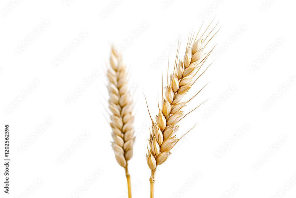Wheat grains isolated on a white background Wheat grains isolated on a white background