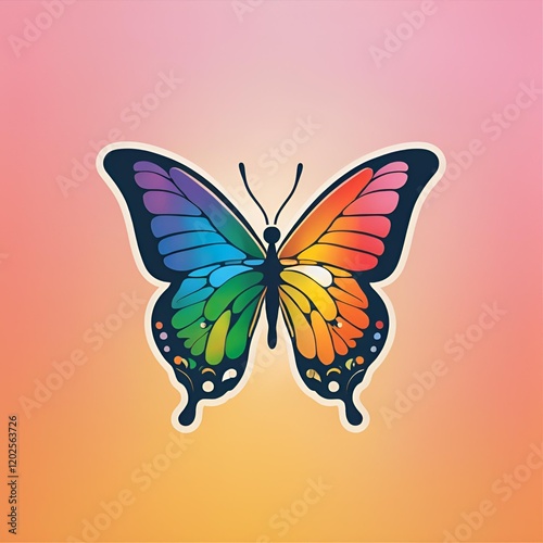 Wallpaper Mural Colorful butterfly Butterfly logo Rainbow logo Torontodigital.ca