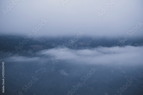 Clouds over the majestic mountain