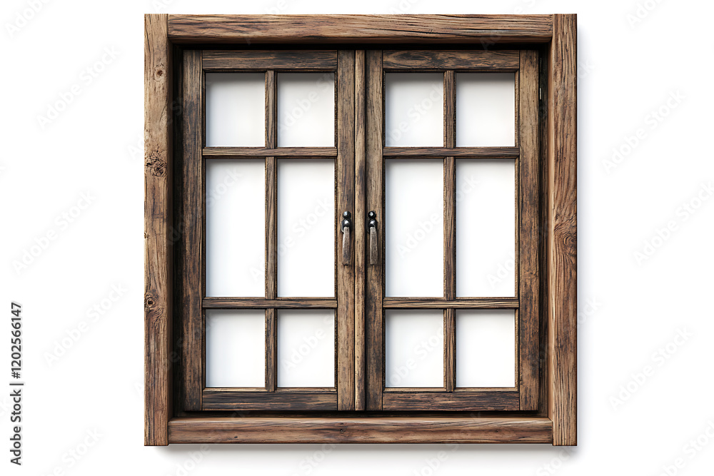 Wooden window isolated on a white background Wooden window isolated on a white background