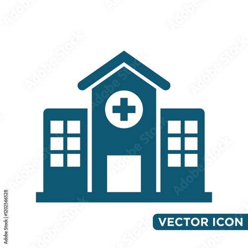 Simple Hospital Icon Design Template 