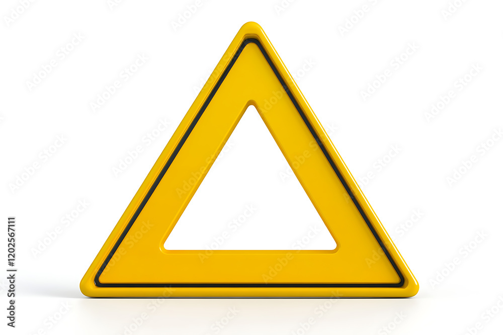 Yellow triangle warning sign isolated on a white background Yellow triangle warning sign isolated on a white background