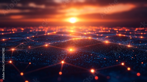 A digital globe with encrypted connections and secure data flowing between continents. 291